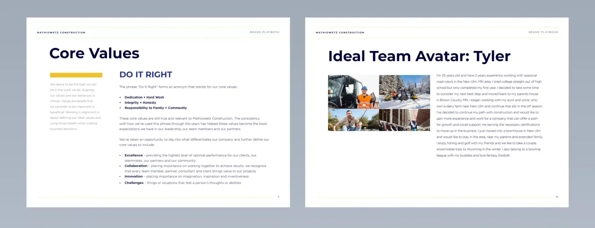 Mathiowetz Construction brand book mockups
