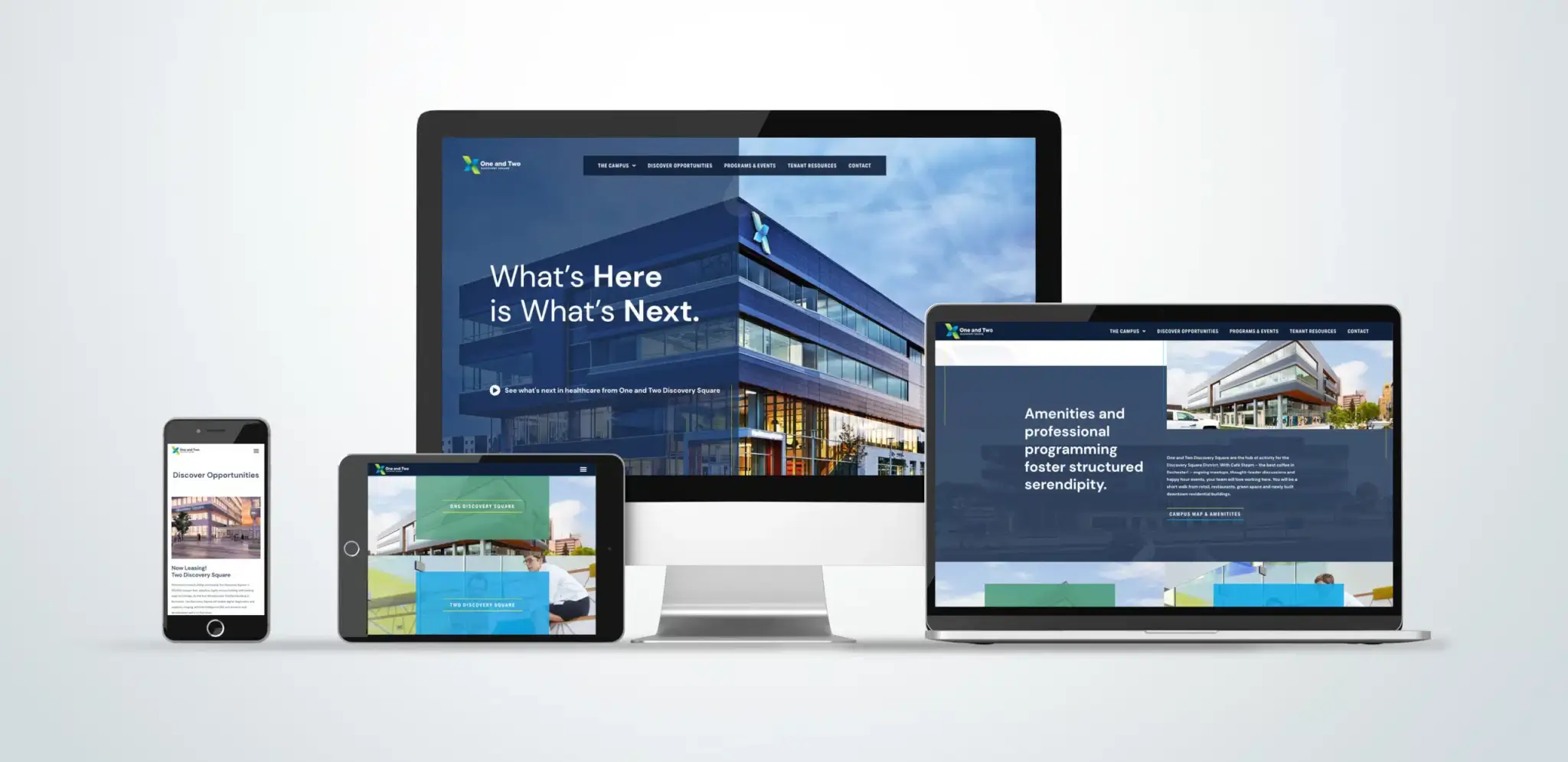 Mortenson Company site screen mockups