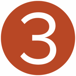 Number 3 in white inside a fiery red circle