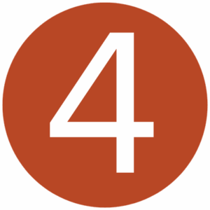 Number 4 in white inside a fiery red circle